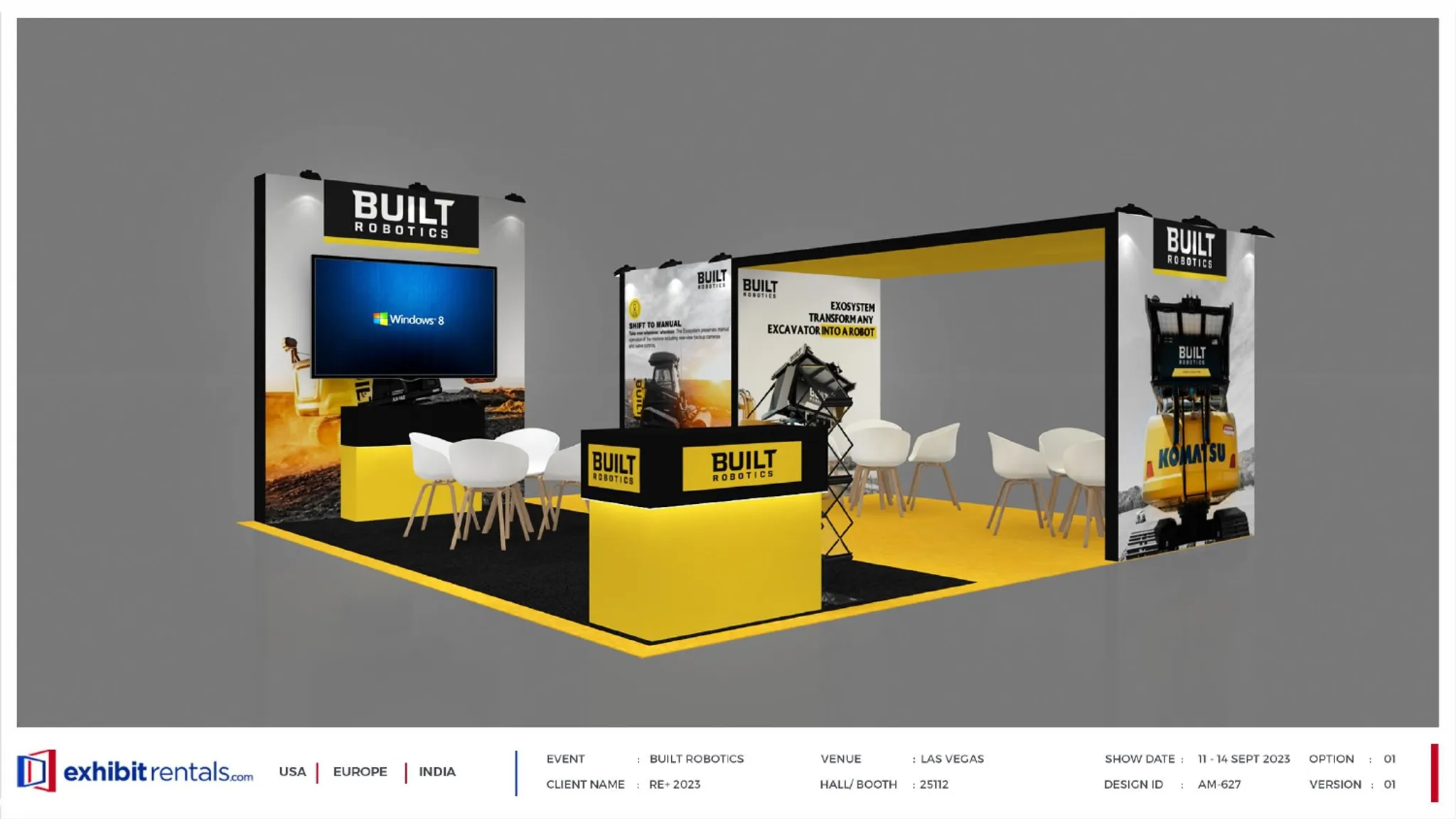 20x20 Island booth design by Exhibit-Rentals